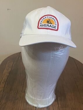 Barstool Sports"Exceptionally Average" White Mesh Trucker Hat